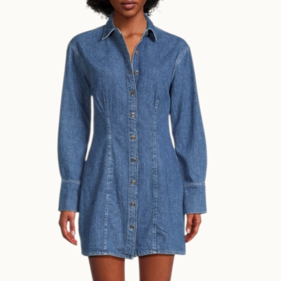 NWT | Lisette Denim Shirt Dress | Structured Tailored Silhouette - Picture 11 of 14